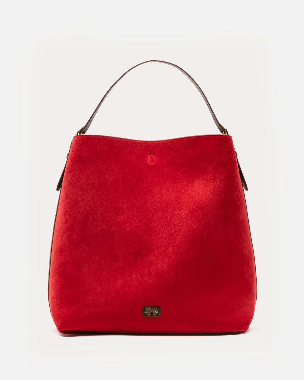 Hunter Suede Hobo - Cherry Red Large Tote Frances Valentine