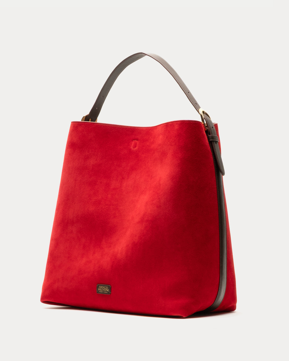 Hunter Suede Hobo - Cherry Red Large Tote Frances Valentine