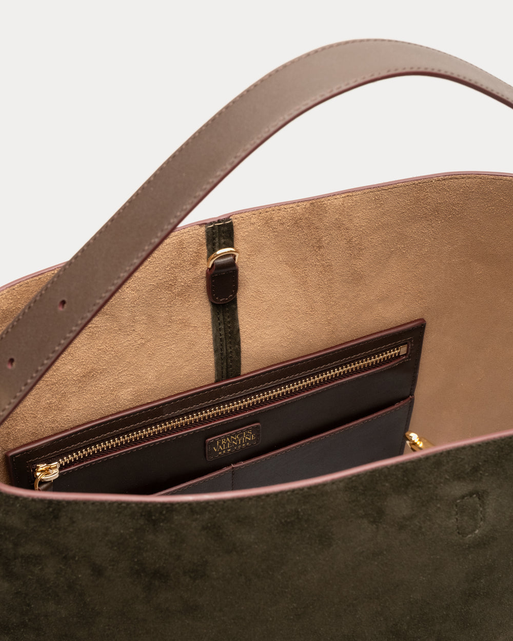 Hunter Suede Hobo - Olive Large Tote Frances Valentine