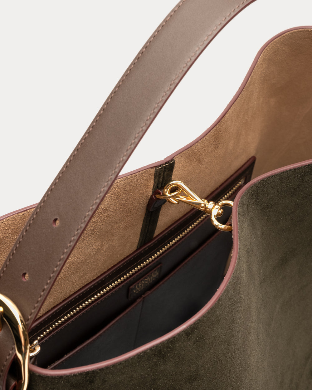 Hunter Suede Hobo - Olive Large Tote Frances Valentine
