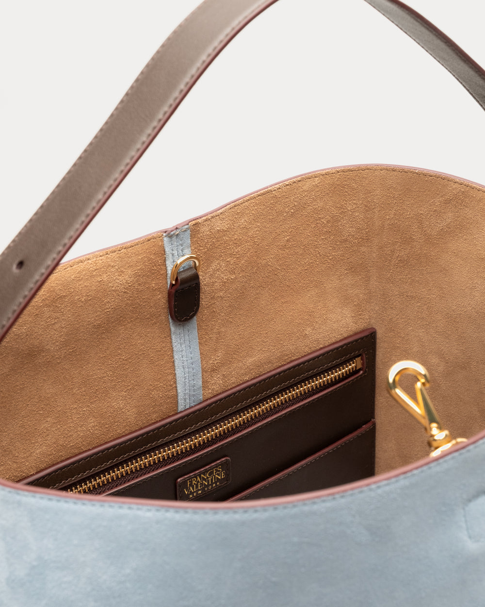 Hunter Suede Hobo - Light Blue Large Tote Frances Valentine