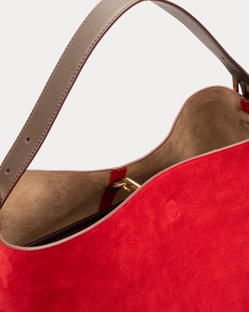 Hunter Suede Hobo - Cherry Red Large Tote Frances Valentine