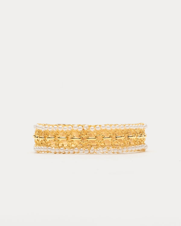 Flux Bracelet - Pearl Gold Bracelets Lavish