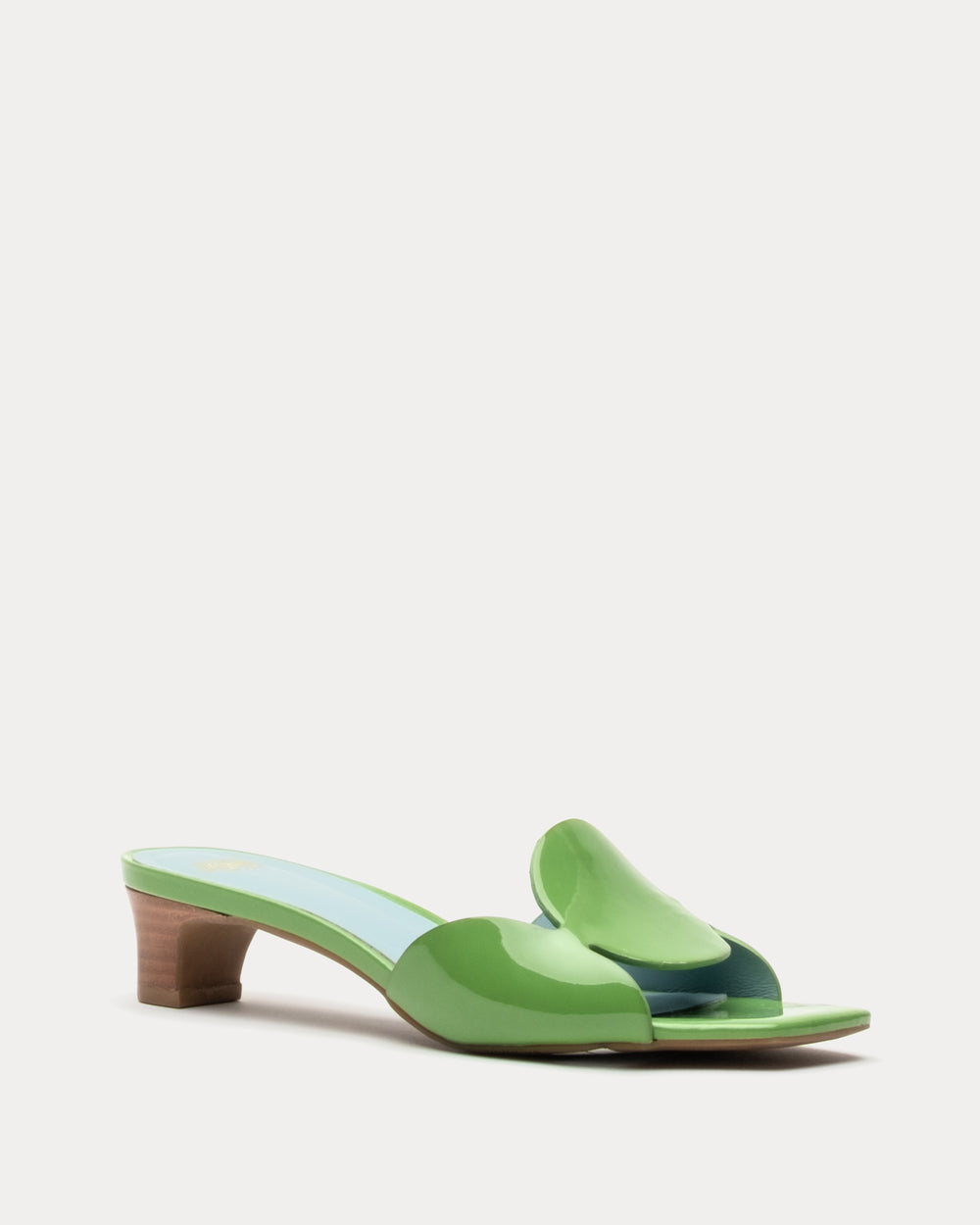 Sandy Circle - Slide Patent Green Heels Frances Valentine
