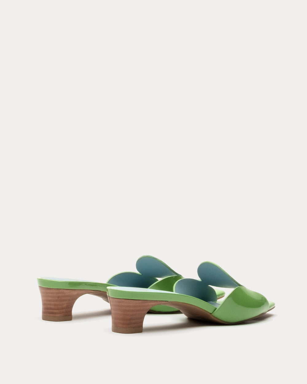 Sandy Circle - Slide Patent Green Heels Frances Valentine