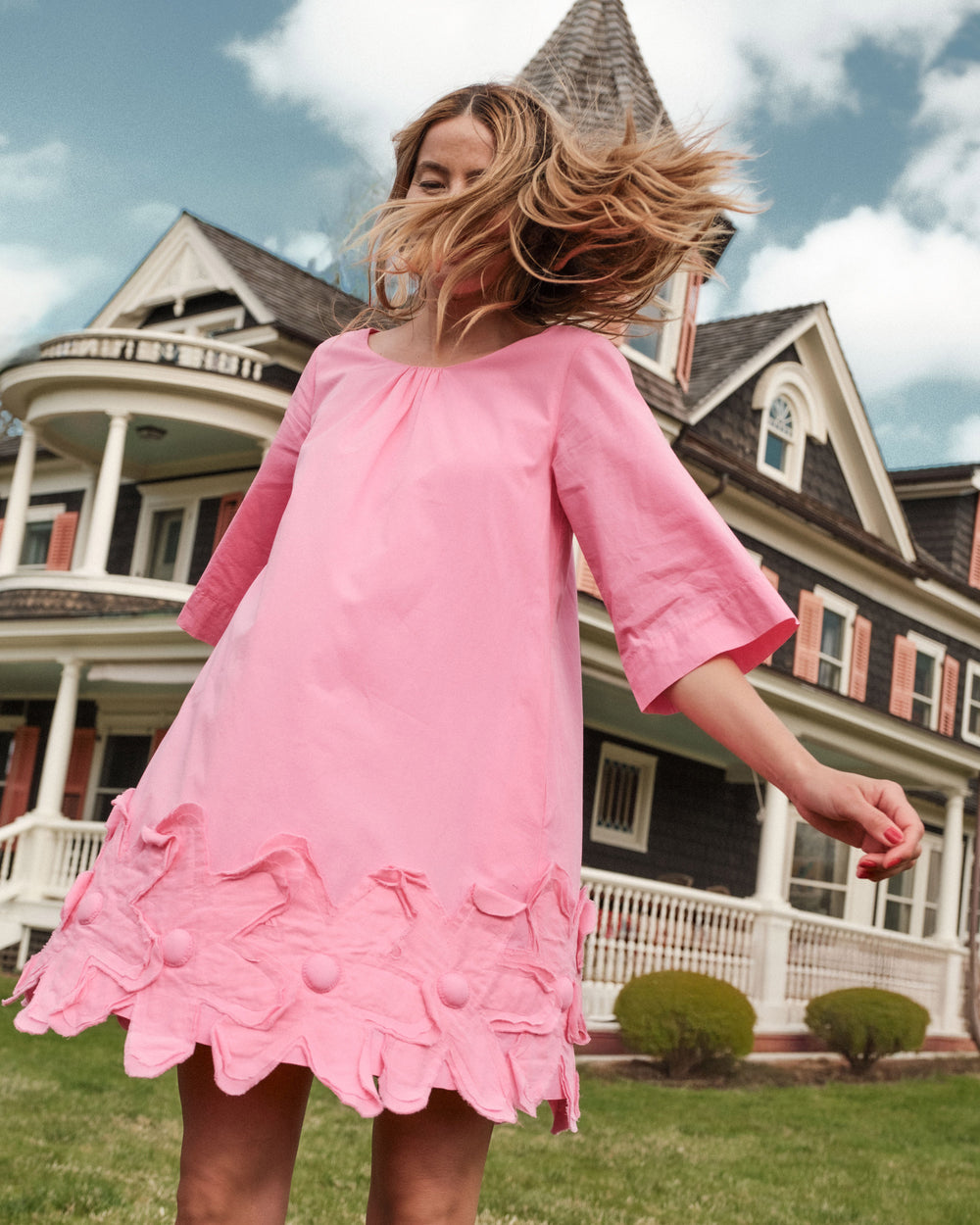 Zennia Flower Dress - Pink Dresses Frances Valentine