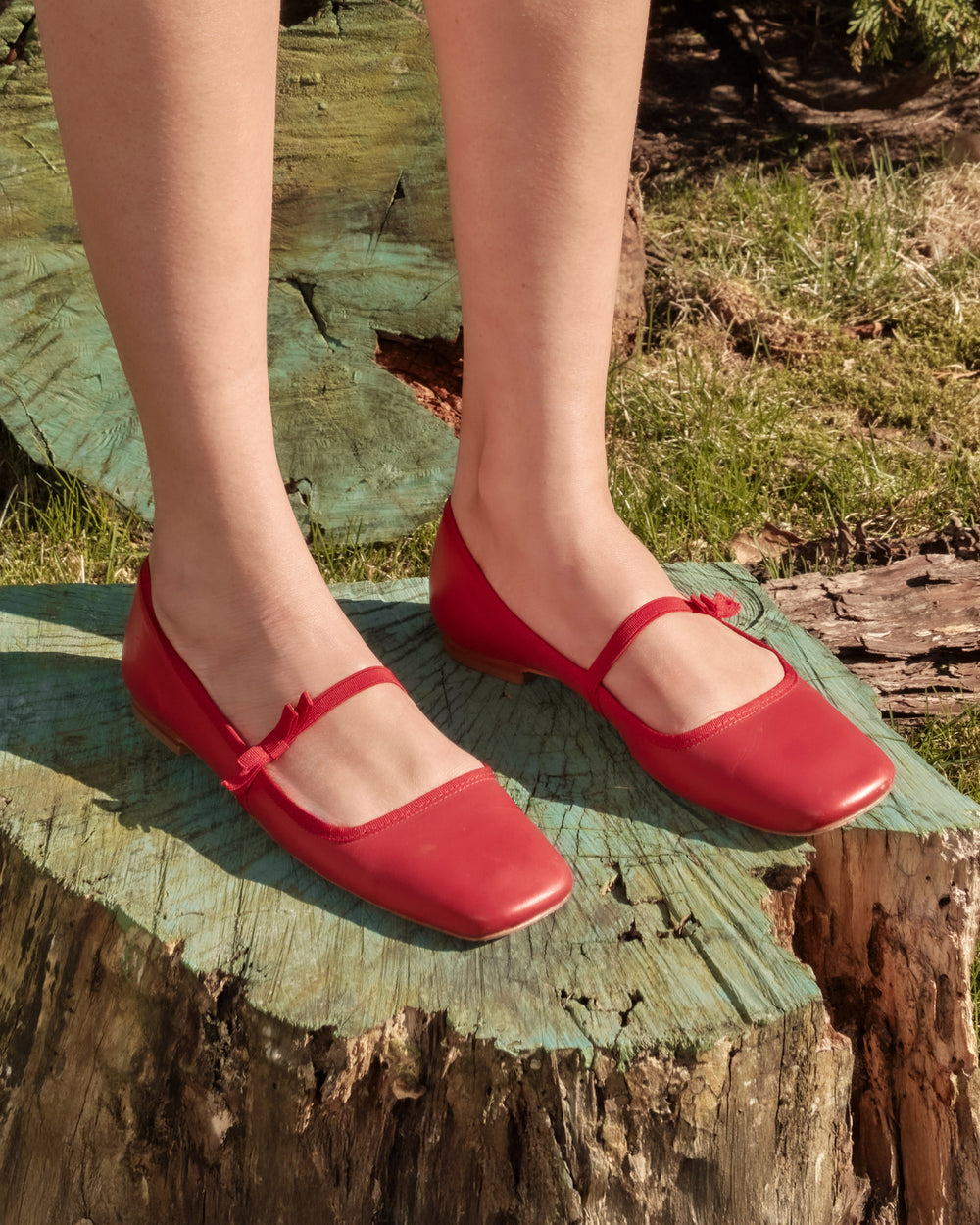 Jude Mary Jane Flat - Leather Red Flats Frances Valentine