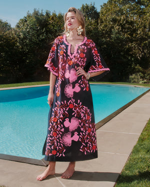 Embroidered Charming Caftan - Navy Caftan Frances Valentine