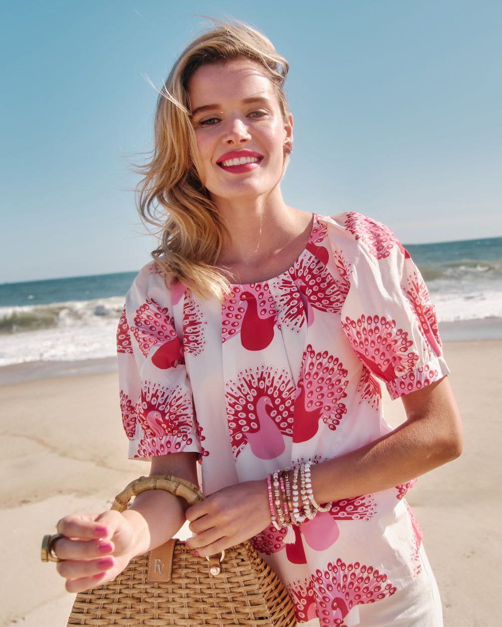 Zonda Top - Oyster Peacock Shirt Frances Valentine