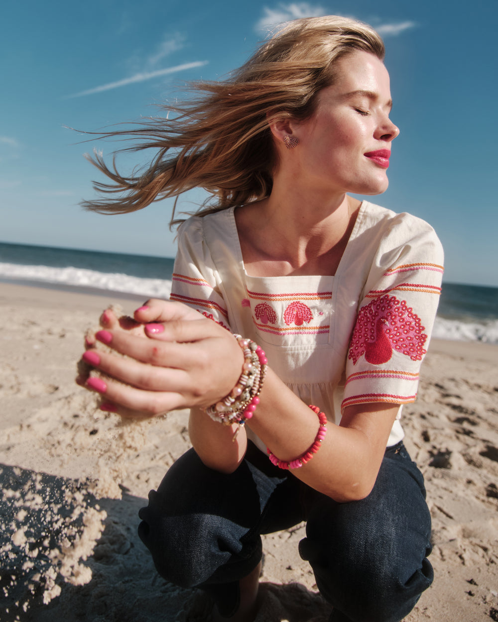 Picnic Top - Peacock Oyster Shirt Frances Valentine