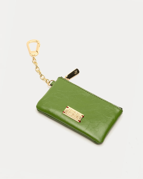 Bitsy Key Pouch - Crinkled Leather Green Keychain Frances Valentine