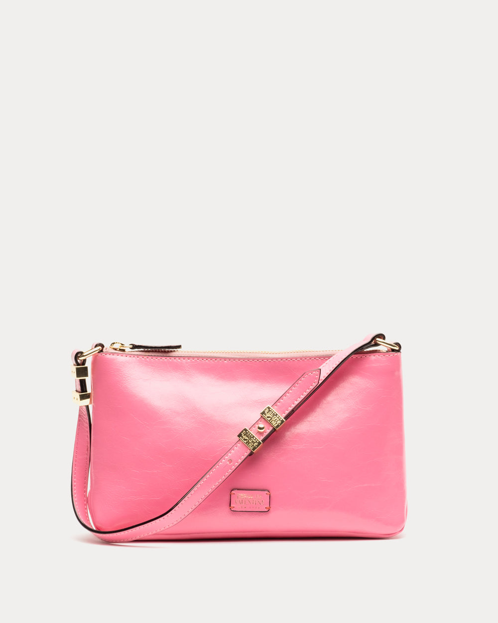 Freddie Shoulder Bag - Crinkled Leather Pink Shoulder Bag Frances Valentine