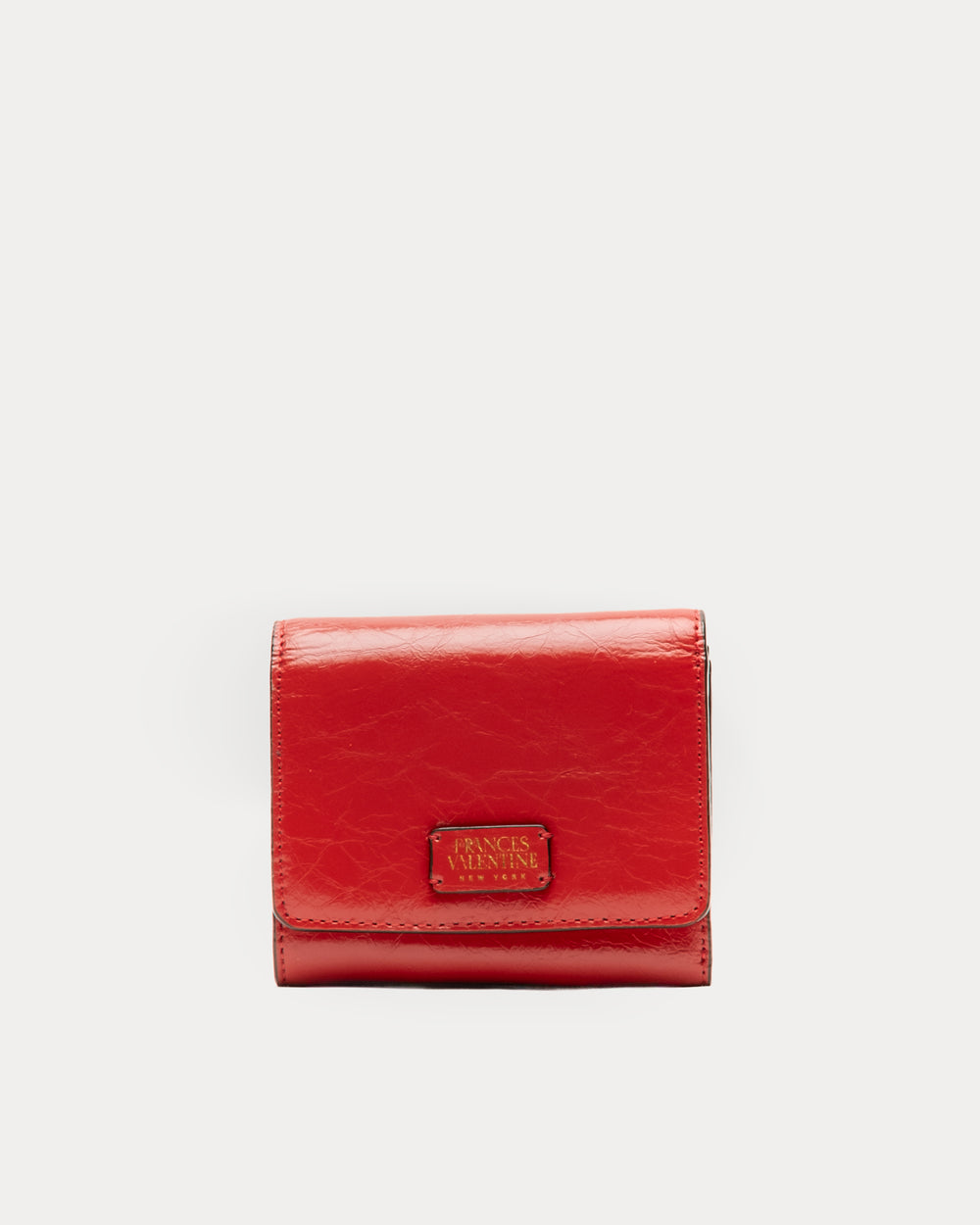 Perfect Wallet - Crinkled Leather Red Wallet Frances Valentine