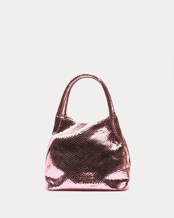 Teeny Sweet Pea - Metallic Snake Leather Pink Handbag Frances Valentine