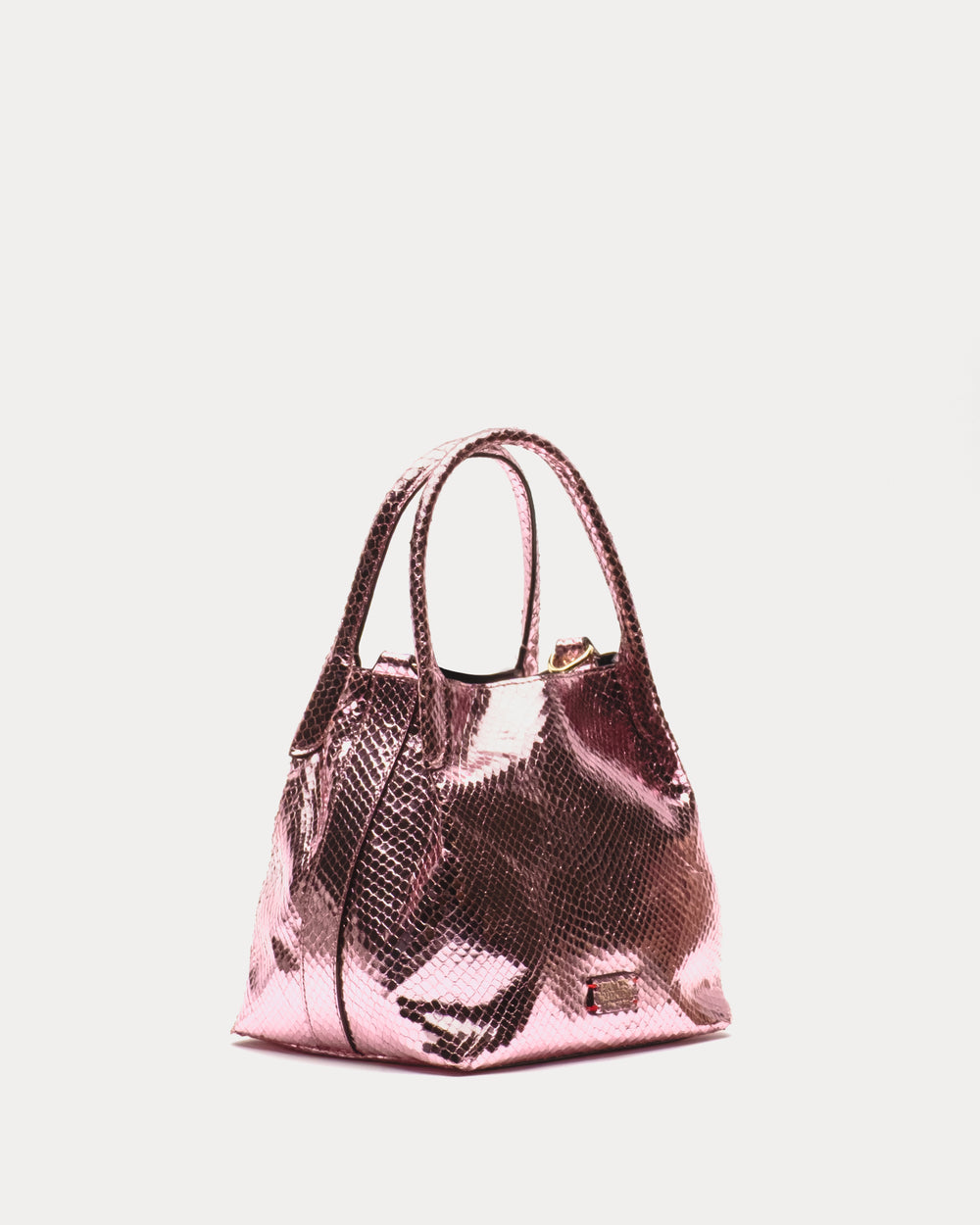 Teeny Sweet Pea - Metallic Snake Leather Pink Handbag Frances Valentine