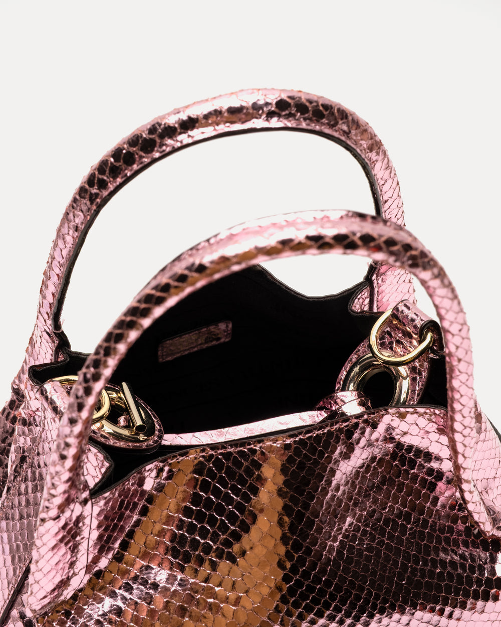 Teeny Sweet Pea - Metallic Snake Leather Pink Handbag Frances Valentine