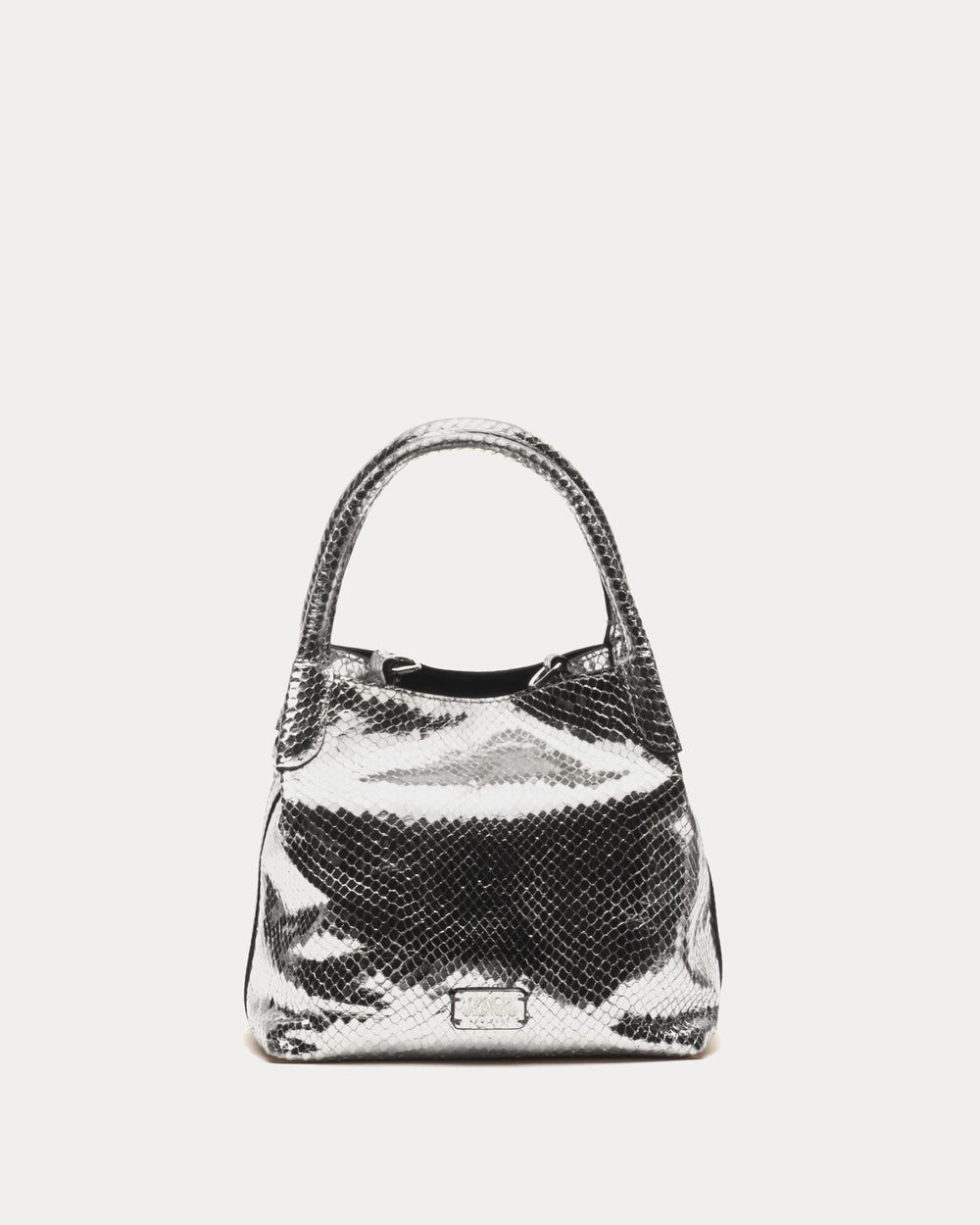 Teeny Sweet Pea - Metallic Snake Leather Silver Handbag Frances Valentine