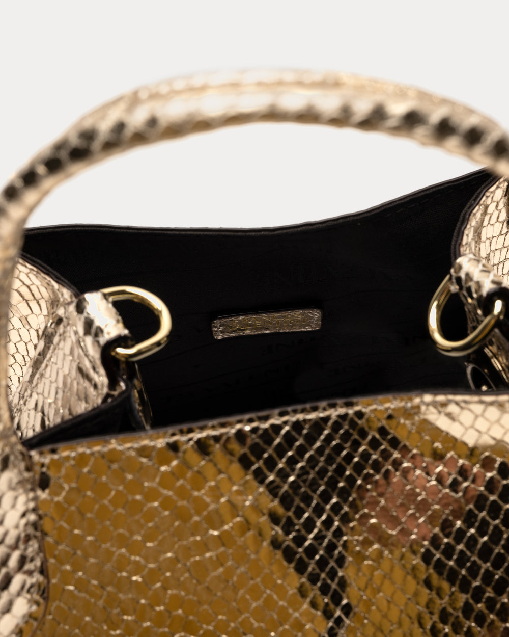 Teeny Sweet Pea - Metallic Snake Leather Gold Handbag Frances Valentine