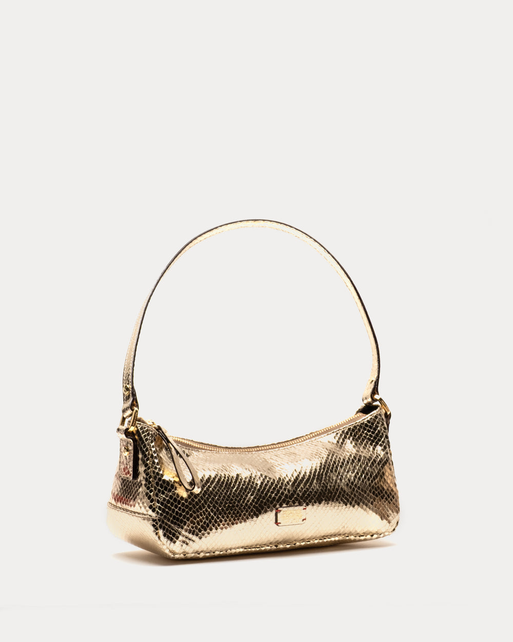Mia Metallic Snake Leather - Gold Shoulder Bag Frances Valentine