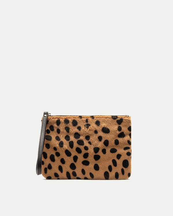 Cheetah Print Wristlet - Cheetah Faux Fur Wristlet Frances Valentine
