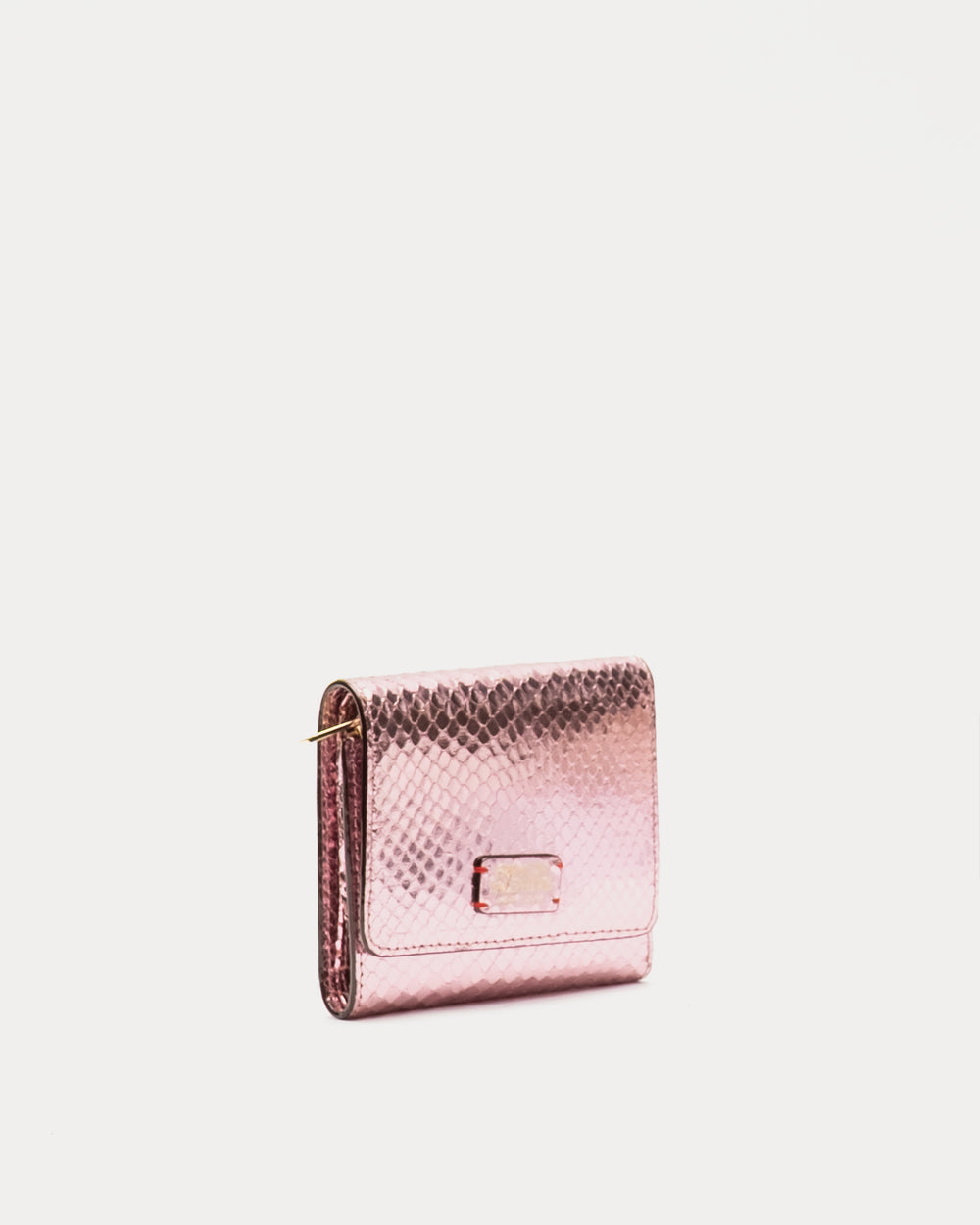Perfect Wallet Metallic Snake Leather - Pink Wallet Frances Valentine