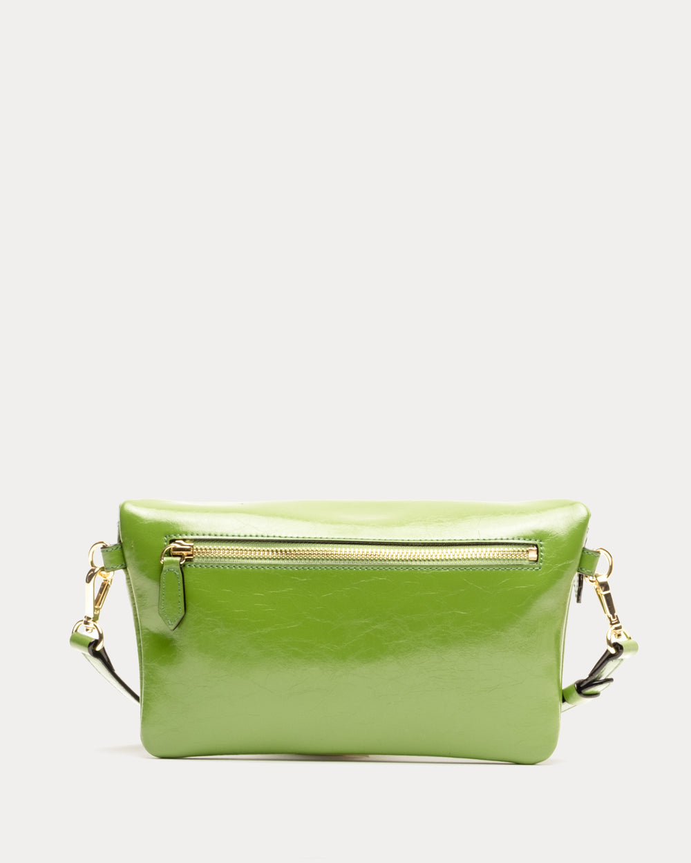 Billie Sling Bag - Crinkled Leather Green Small Crossbody Frances Valentine