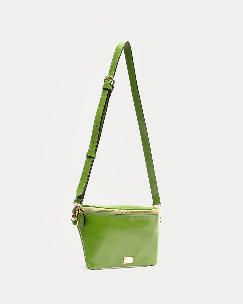 Billie Sling Bag - Crinkled Leather Green Small Crossbody Frances Valentine
