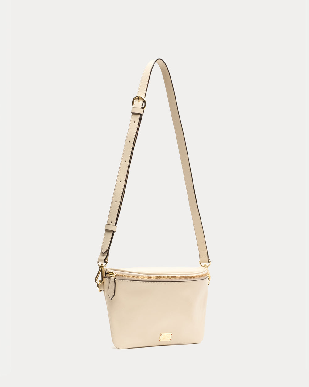 Billie Sling Bag - Crinkled Leather Oyster Small Crossbody Frances Valentine