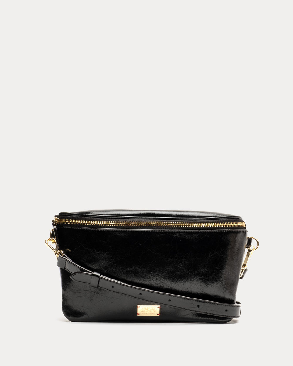 Billie Sling Bag - Crinkled Leather Black Small Crossbody Frances Valentine