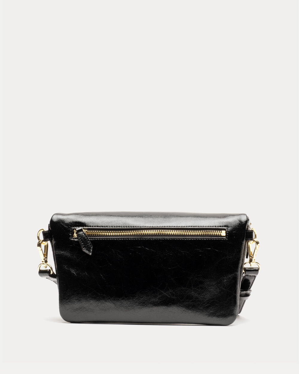 Billie Sling Bag - Crinkled Leather Black Small Crossbody Frances Valentine