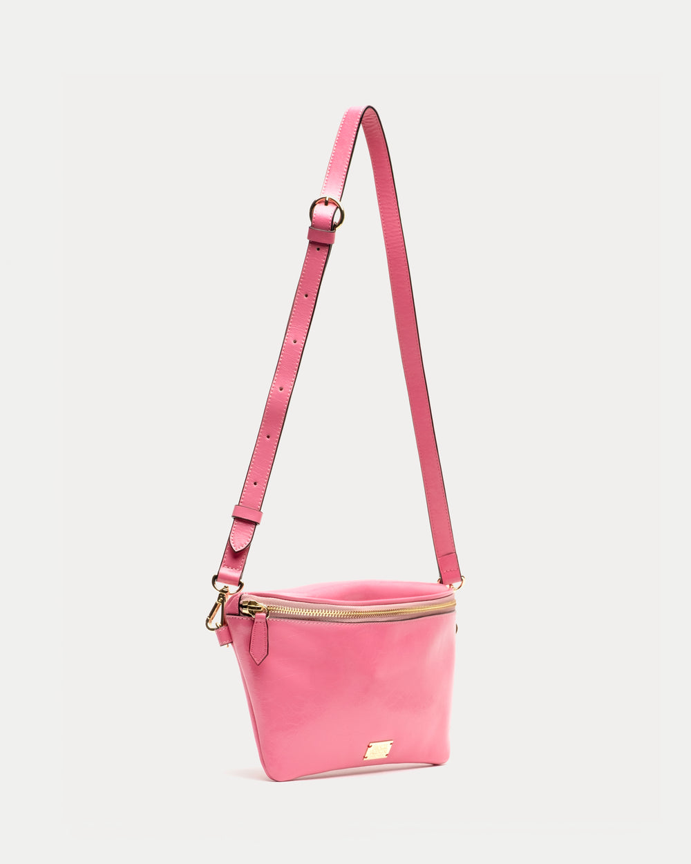 Billie Sling Bag - Crinkled Leather Pink Small Crossbody Frances Valentine