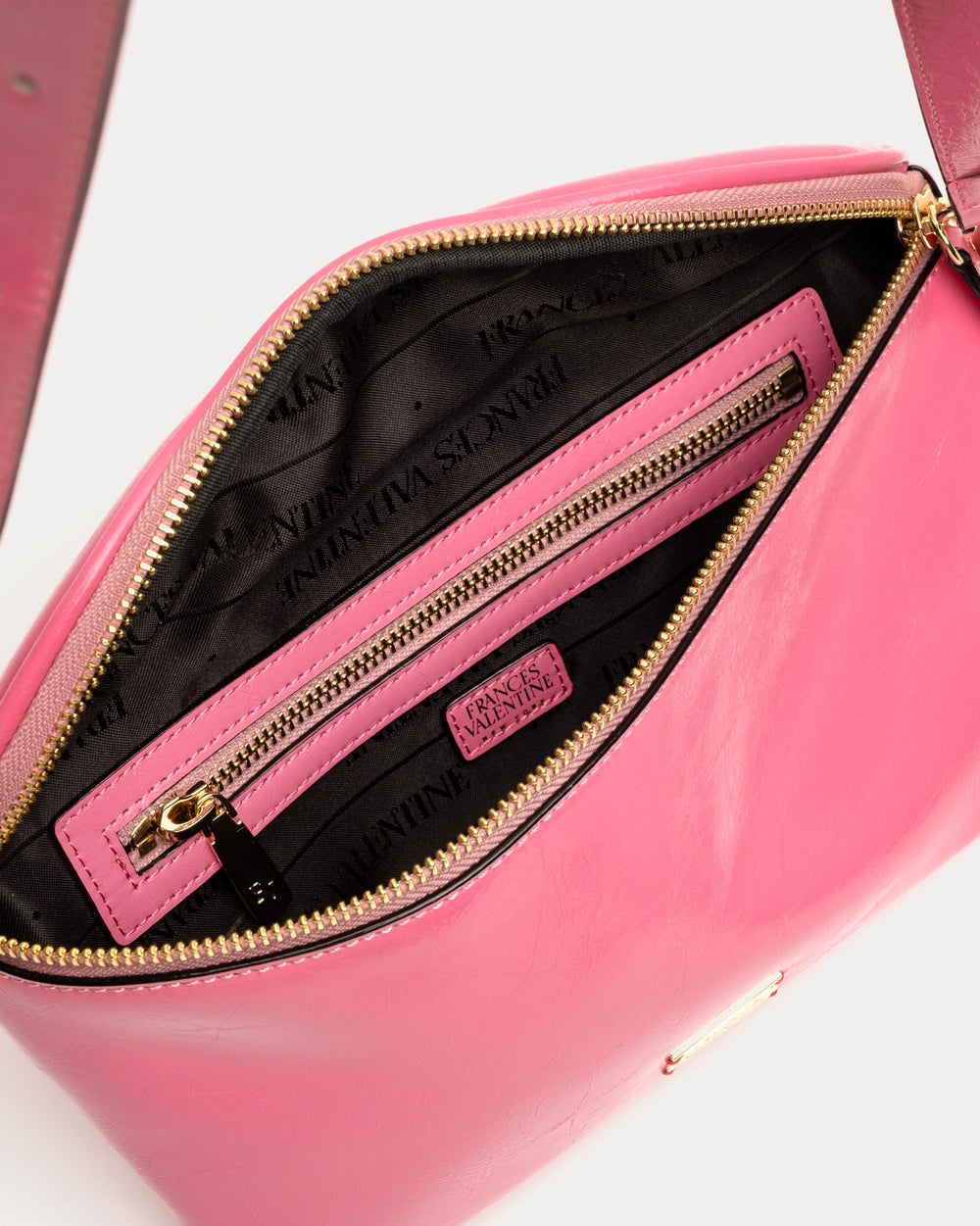 Billie Sling Bag - Crinkled Leather Pink Small Crossbody Frances Valentine