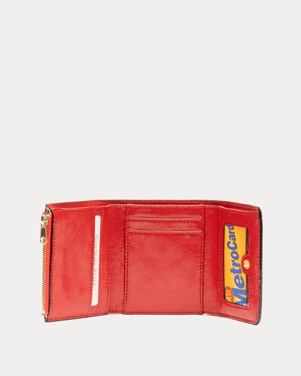 Perfect Wallet - Crinkled Leather Red Wallet Frances Valentine