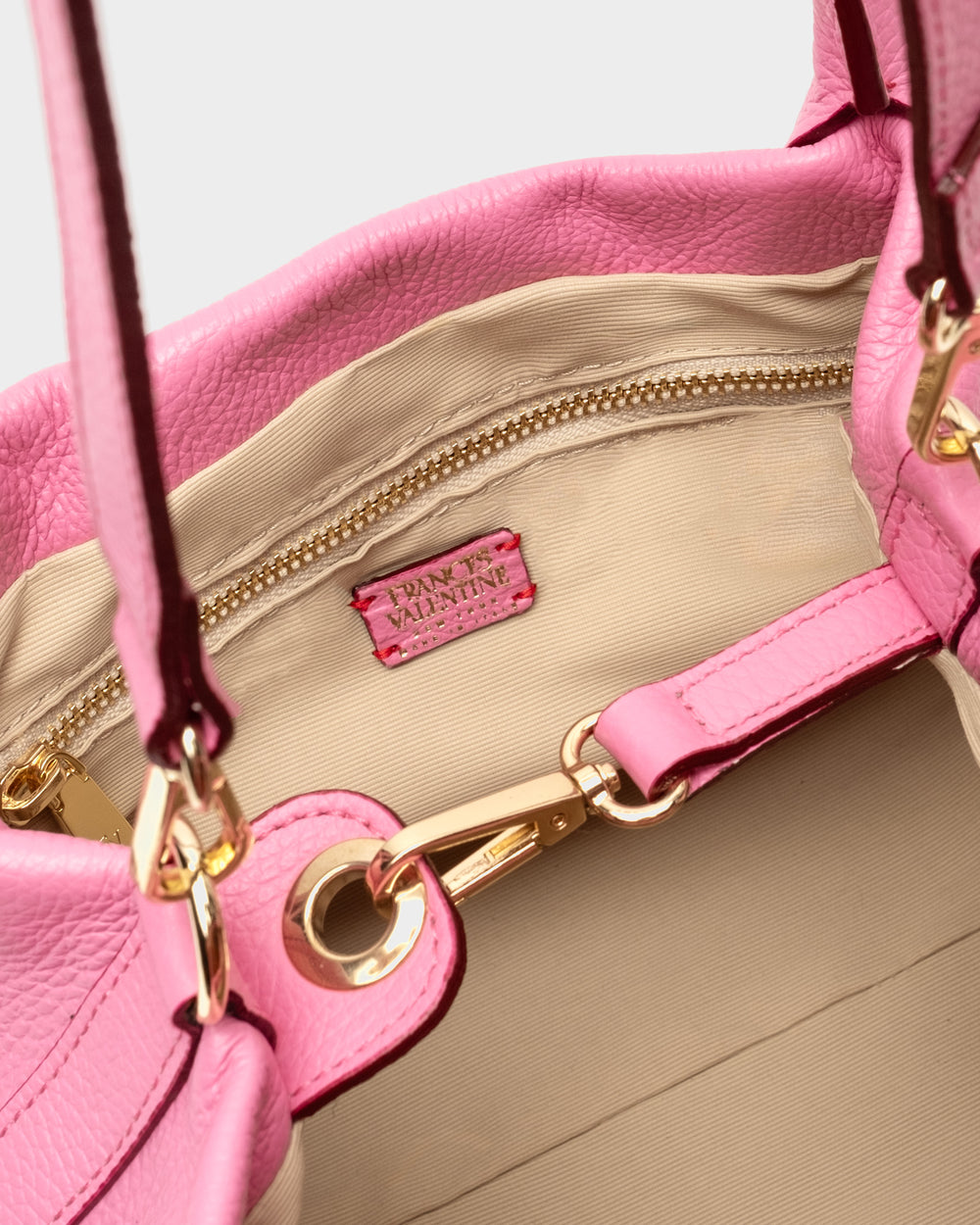 Mini Sweet Pea - Tumbled Leather Pink Small Tote Frances Valentine