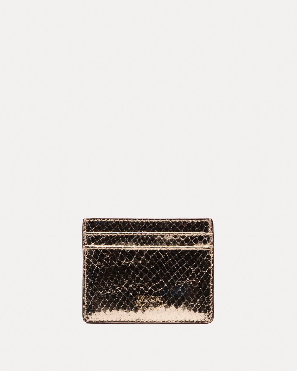 Card Case Metallic Snake Leather - Gold Wallet Frances Valentine