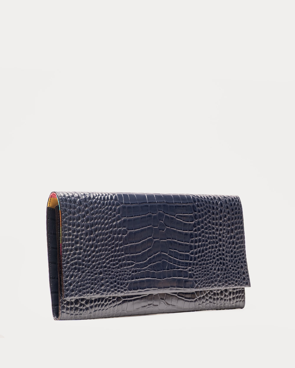 Supersize Croc Clutch - Navy Handbag Frances Valentine