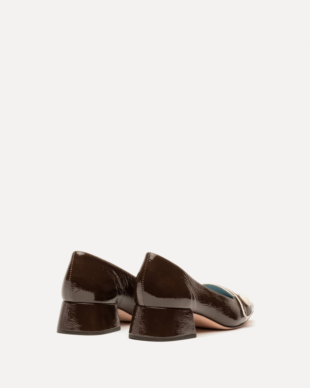 Mackie Patent Block Heel - Chocolate Heels Frances Valentine