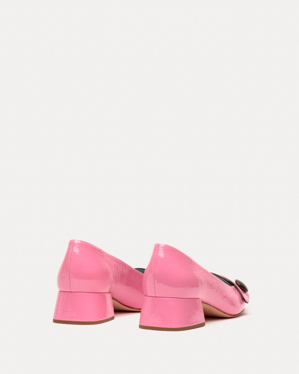 Mackie Patent Block Heel - Pink Heels Frances Valentine