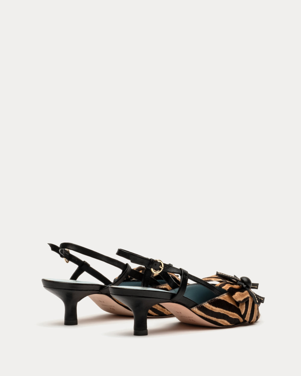 Flower Kitten Heel - Zebra Haircalf Heels Frances Valentine