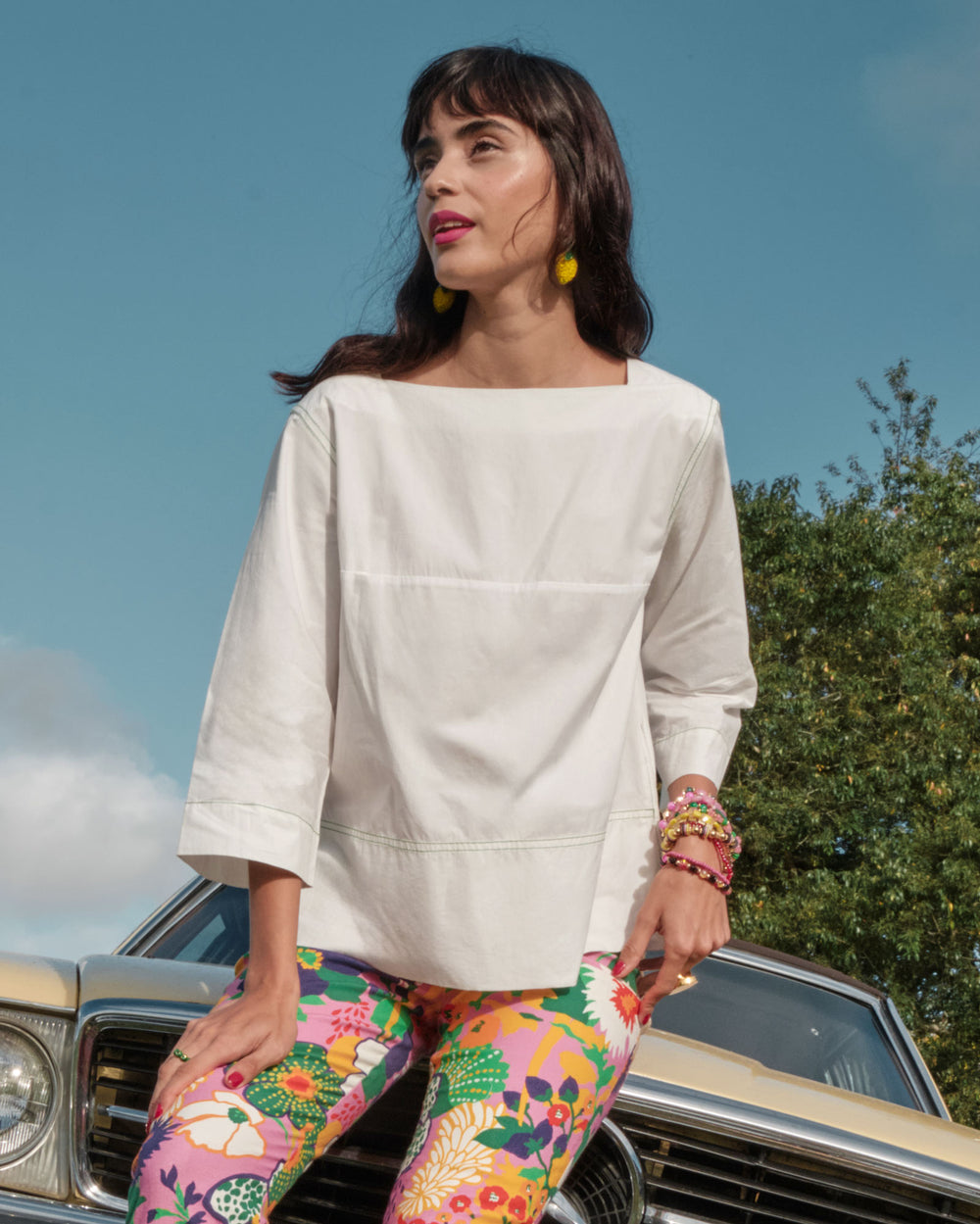 Carly Top - White Tops Frances Valentine