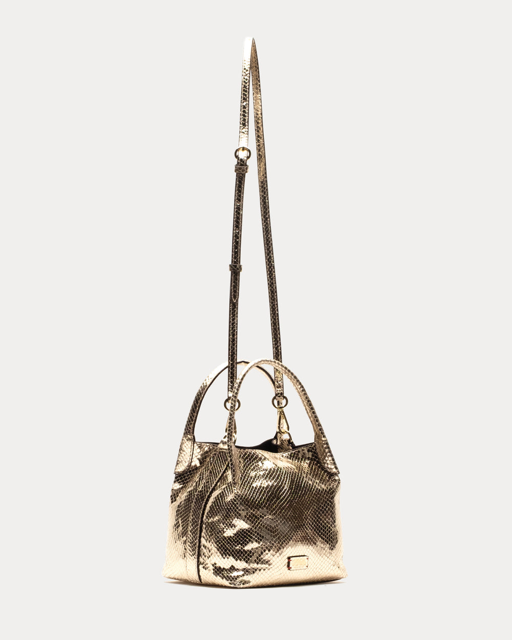 Teeny Sweet Pea - Metallic Snake Leather Gold Handbag Frances Valentine