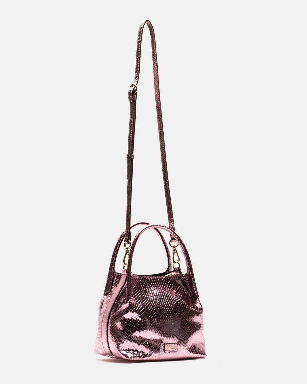 Teeny Sweet Pea - Metallic Snake Leather Pink Handbag Frances Valentine