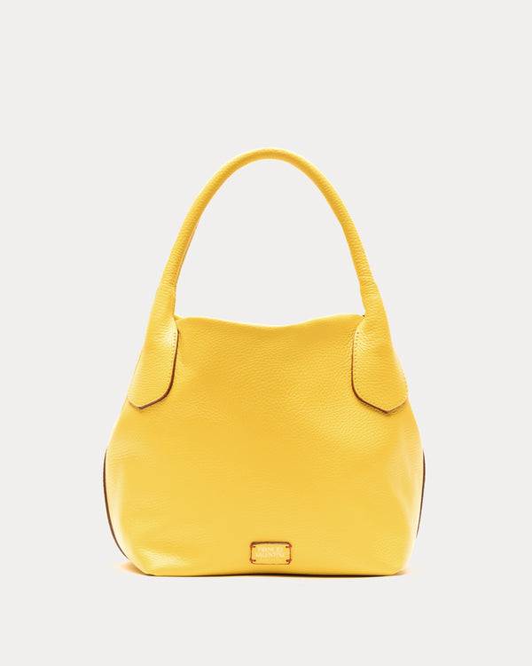 Mini Sweet Pea - Tumbled Leather Yellow Small Tote Frances Valentine