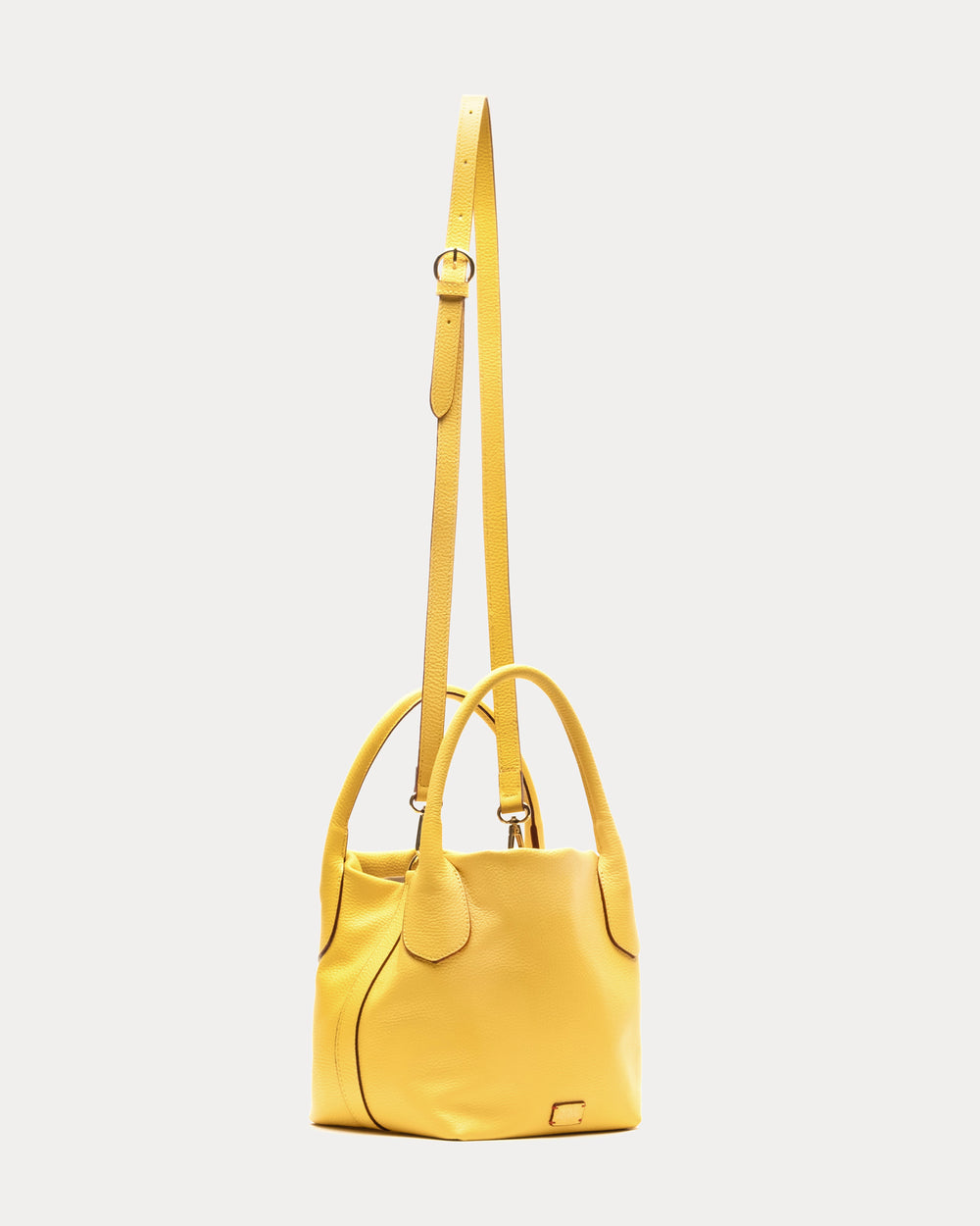 Mini Sweet Pea - Tumbled Leather Yellow Small Tote Frances Valentine