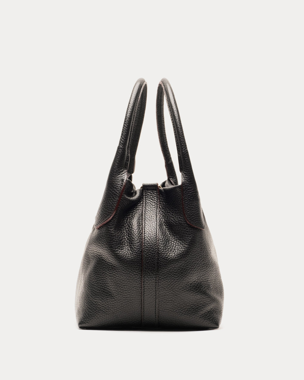 Mini Sweet Pea - Tumbled Leather Black Small Tote Frances Valentine