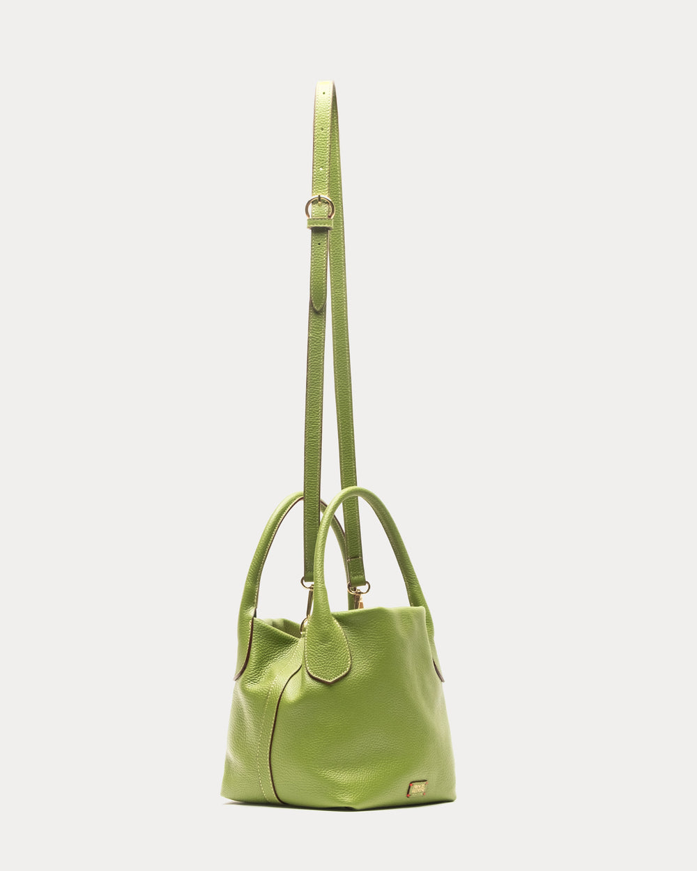 Mini Sweet Pea - Tumbled Leather Green Small Tote Frances Valentine