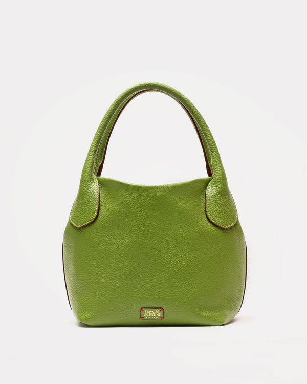 Mini Sweet Pea - Tumbled Leather Green Small Tote Frances Valentine