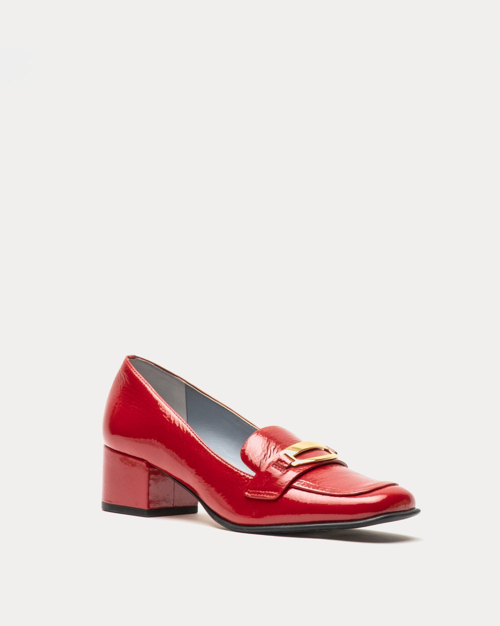MTM Loafer - Crinkled Leather Red Loafers Frances Valentine