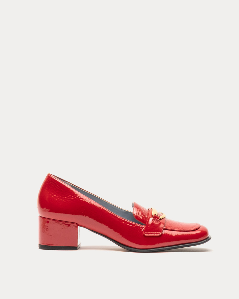 MTM Loafer - Crinkled Leather Red Loafers Frances Valentine