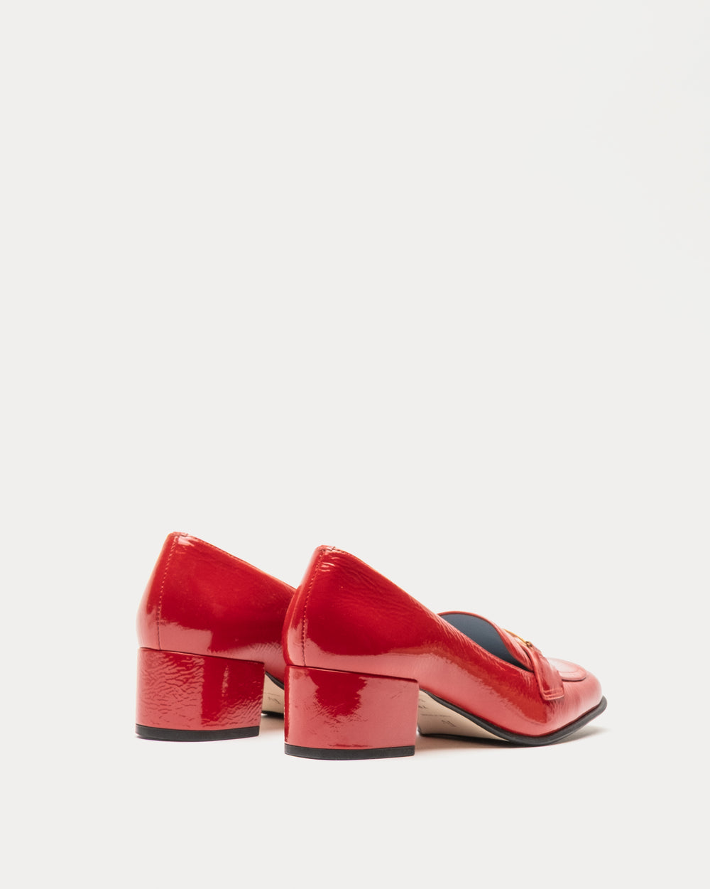 MTM Loafer - Crinkled Leather Red Loafers Frances Valentine